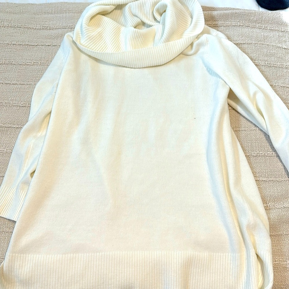 Cream Cowl Neck Sweater